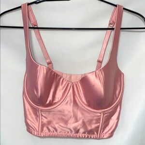 VICTORIAS SECRET DREAM ANGELS DEMI CORSET BRA WO SIZE 32 32DD SATIN PINK CLEAN